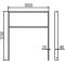 Lean-on hoop made of steel tube | Square tube, 80 x 20 mm | with cross bar | total width: 1000 mm | hot-dip galvanized